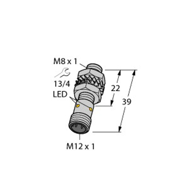 Turck Bi2-Eg08K-Ap6X-H1341/S1367 Inductive Sensor, With Increased Switching Distance