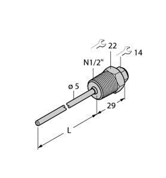 Turck Thw-3-N1/2-A4-L200 Accessories, Thermowell, For Temperature Sensors