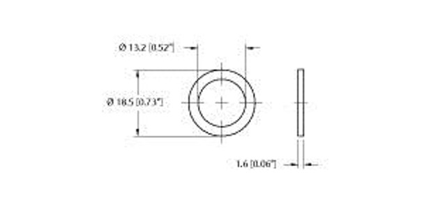 Turck M12-Gasket-Pg9,M16,1/4Npt-(10/Bag) Receptacle Hardware, Mounting Seal Gasket