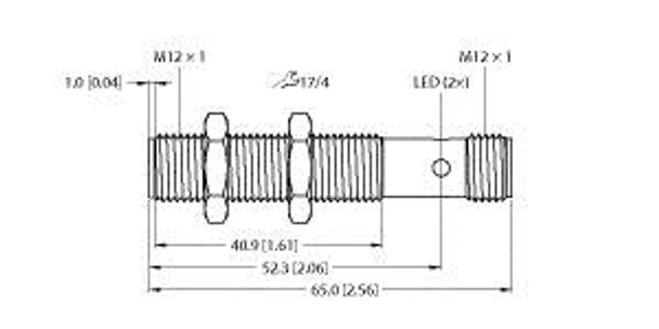 Turck Bi4-M12-2Aps8X2-H1141 Inductive Safety Sensor, Standard