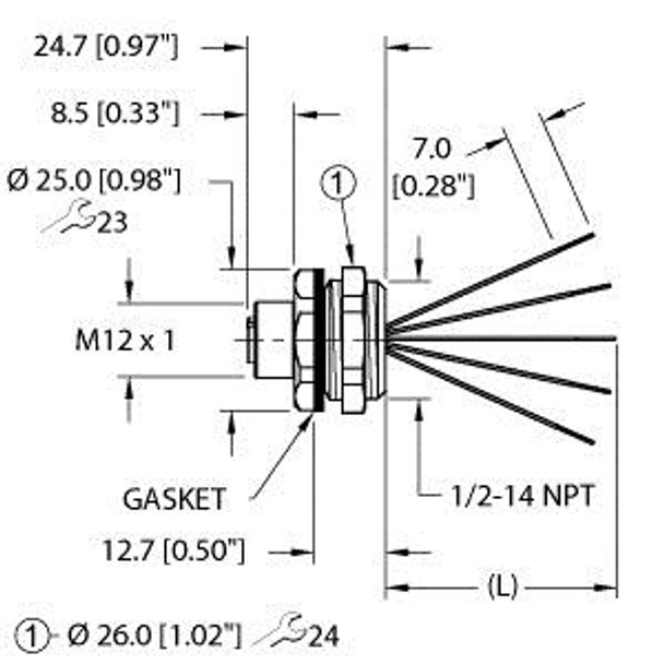 Turck Efkbh-A5.500.2-1 Actuator and Sensor Receptacle, Front Mount