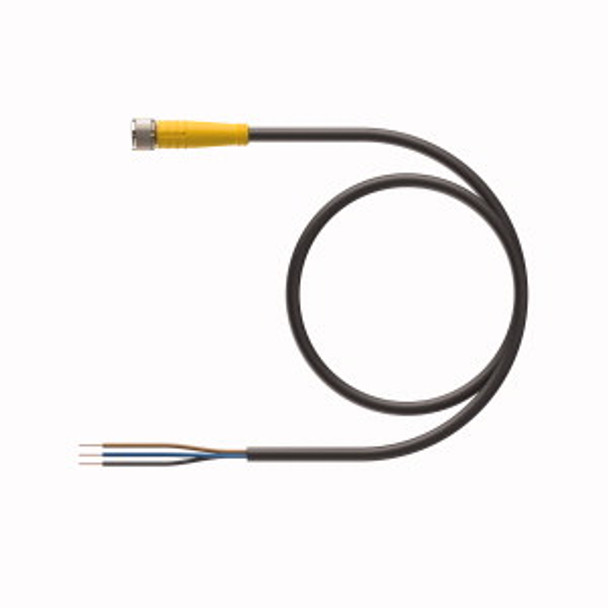 Turck Pkg 3M-0.6/S90 Single-ended Cordset, Straight Female Connector