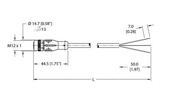 Turck Ekrp-A4.300-Gc2K-2 Actuator and Sensor Cable, Connection Cable