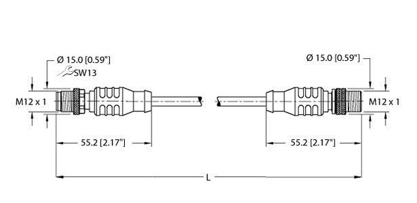 Turck Rssx Rssd 441-4M Fieldbus Cable, Extension Cable