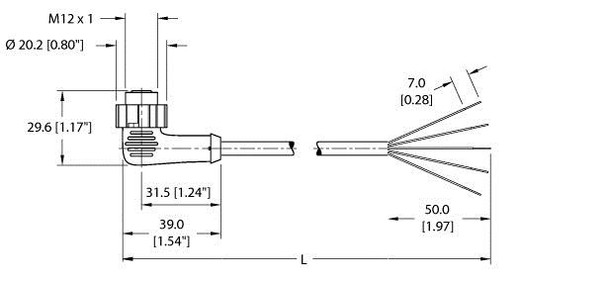 Turck Ekwt-A5.500-Gc2Y-35 Actuator and Sensor Cordset, Connection Cable