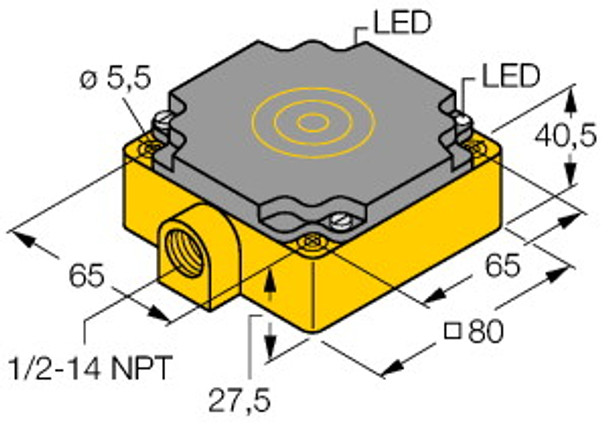 Turck Ni40-Cp80-Y1/S100-S10 Inductive Sensor, With Increased Temperature Range, Standard, KEMA 02 ATEX 1090X