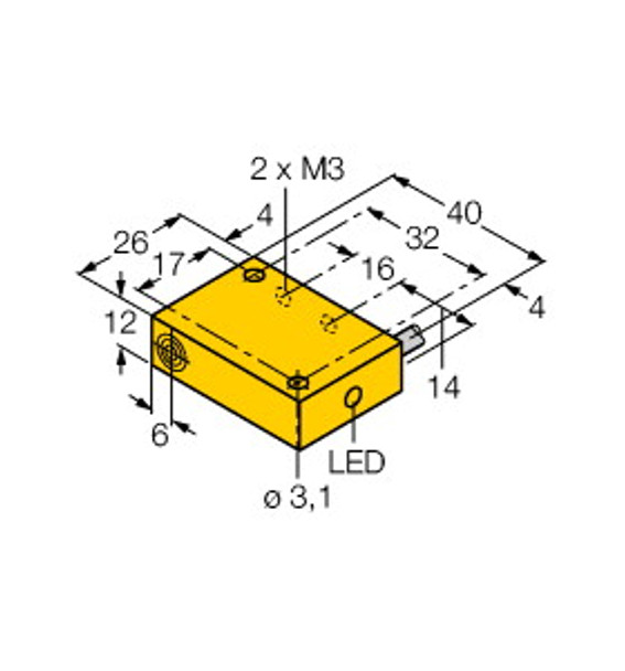 Turck Ni4-Q12-Az31X 7M Inductive Sensor, Standard