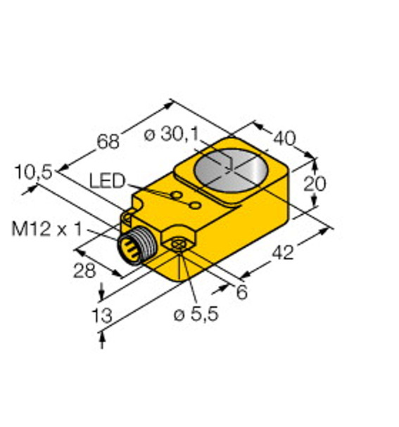 Turck Bi30R-Q20-An6X2-H1141 Inductive Sensor, Ring Sensor, Standard