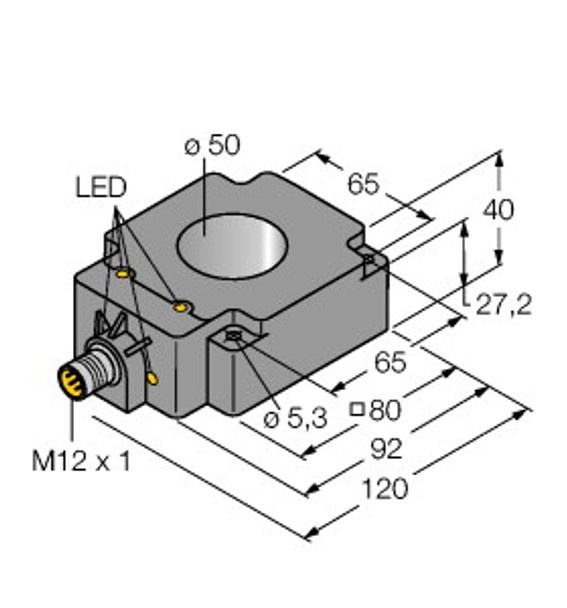 Turck Bi50R-Q80-Ap6X2-H1141 Inductive Sensor, Ring Sensor, Standard