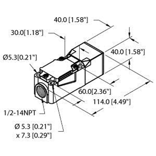 Turck Bi15-Cp40-Vp4X2/S100-S10 Inductive Sensor, With Increased Temperature Range, Standard