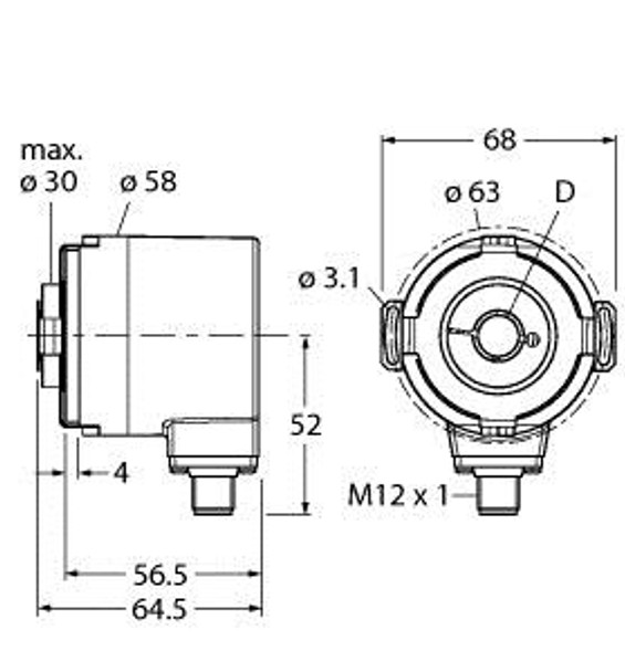 Turck Rm-35I12T-5C25B-H1181 Absolute Rotary Encoder - Multiturn, Industrial Line