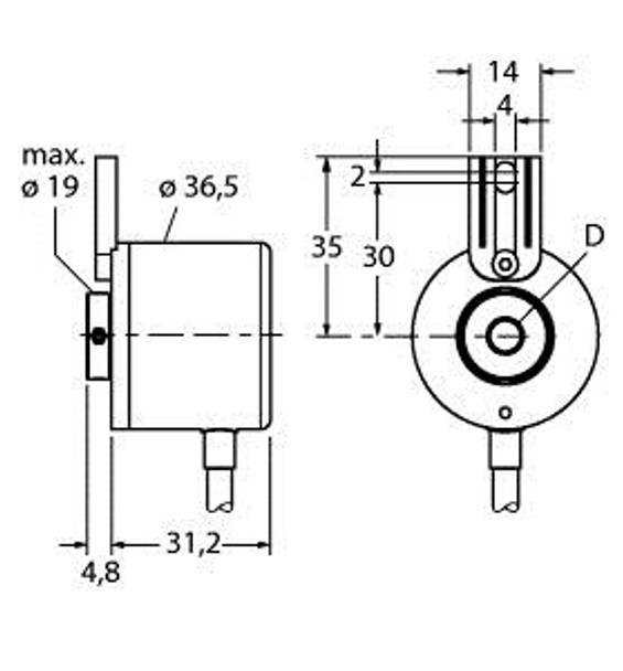 Turck Ri-05Ia0T-4A1024-C Incremental Encoder, Industrial Line