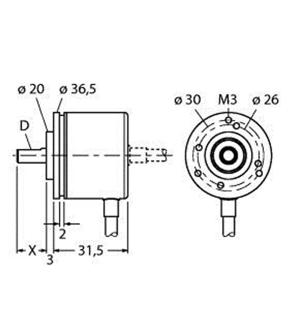 Turck Ri-04Qa0S-4A100-C Incremental Encoder, Industrial Line