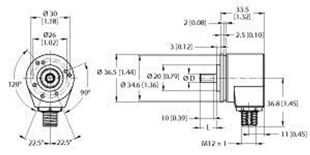 Turck Ri-04Q6C-1H360-H1181 Incremental Encoder, Industrial Line
