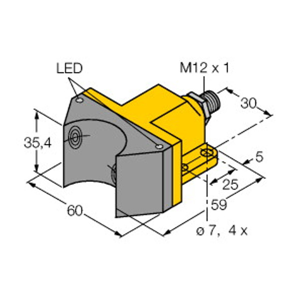 Turck Ni4-Dsu35-2An4X2-H1141 Inductive Sensor, For Rotary Actuators, Standard