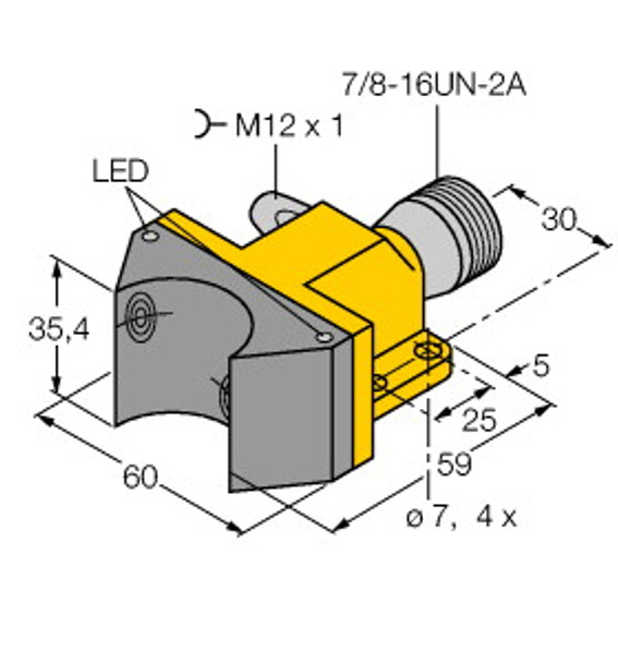 Turck Ni4-Dsu35-2Ap4X2-B1160Fke4.5/S1727 Inductive, dual sensor for rotary actuators