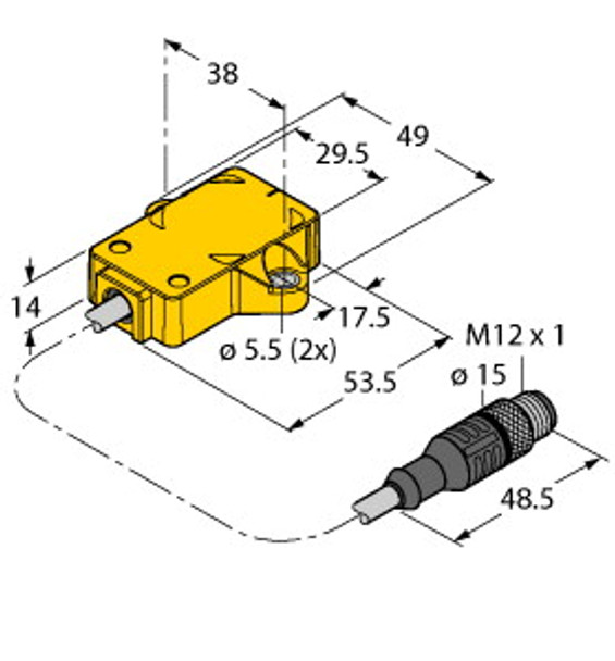 Turck Ri360P1-Qr14-Esg25X2-0.3-Rs8 Inductive Angle Sensor, Premium Line