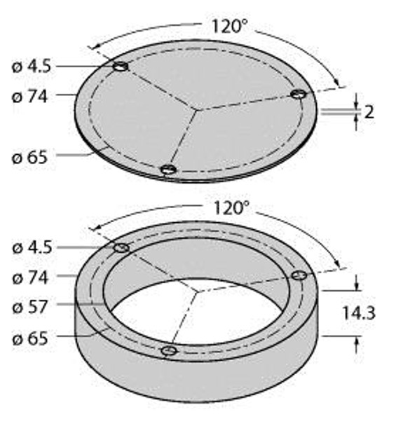 Turck M2-Qr24 Accessories, Protecting Ring and Shield Plate, For Encoders RI-QR24