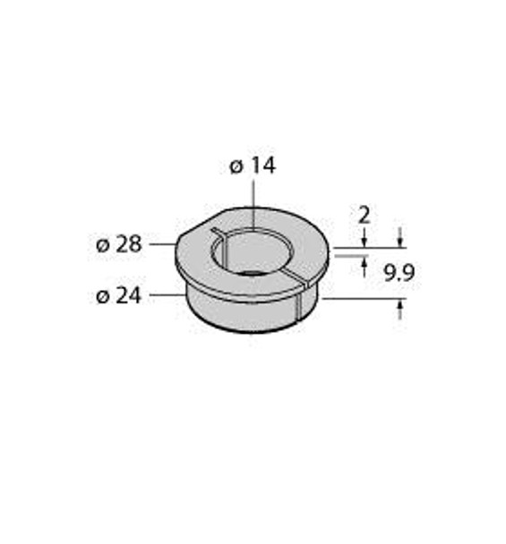 Turck Ra2-Qr24 Accessories, Adapter Sleeve, For Encoders RI-QR24