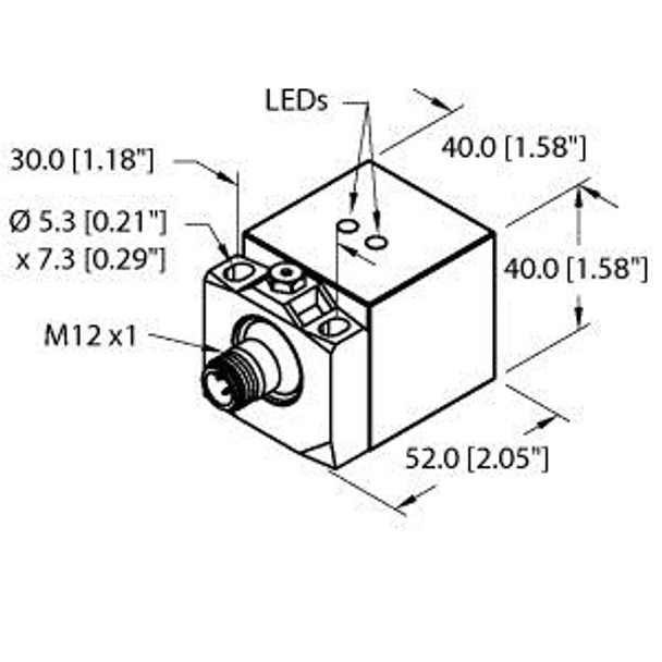 Turck Bi20U-Ca40-Ap6X2-H1141/S1591 W/Bs2.0 Inductive Sensor, With Increased Switching Distance, uprox