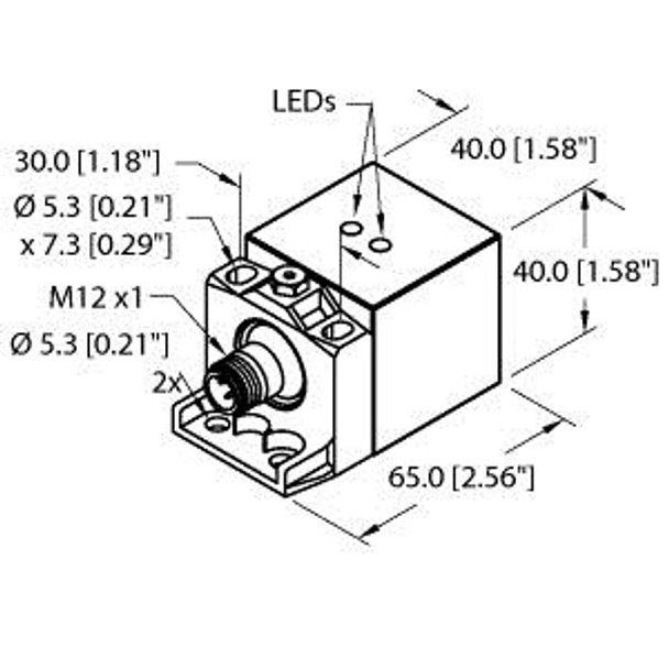 Turck Bi20U-Ca40-Rp6X2-H1143 W/Bs2.1 Inductive Sensor, uprox+