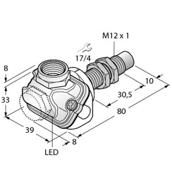 Turck Ni10U-Em12Wdtc-Ap6X Inductive Sensor, For the food industry, uprox+