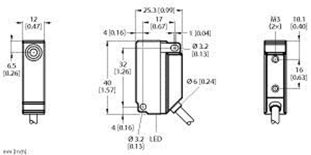 Turck Bi5U-Q12-Ap6X2 7M Inductive Sensor, uprox+