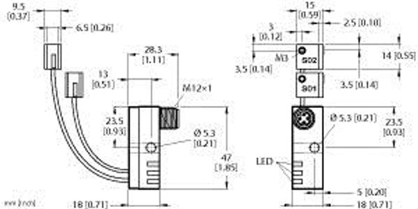 Turck Ni2-Q9.5-Ap6-0.3-Fs4.4X3/S304 Inductive Sensor, Monitoring Kit for Power Clamps, Standard