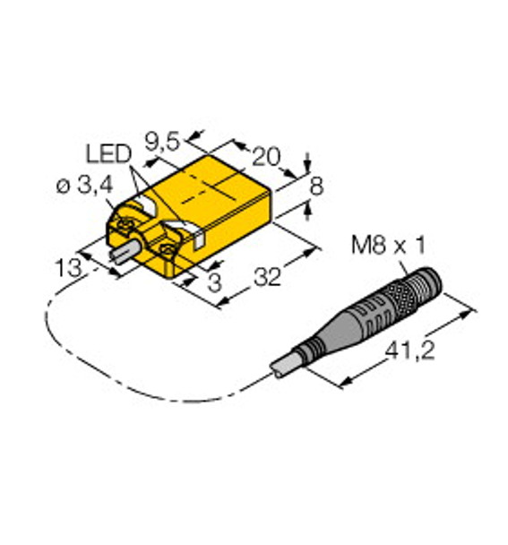 Turck Bi5U-Qp08-Ap6X2-0.7-Psg3M Inductive Sensor, uprox+