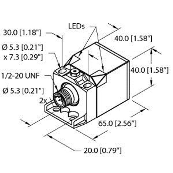 Turck Bi15U-Ck40-Rdz30X2-B3131 W/Bs 2.1 Inductive Sensor, uprox