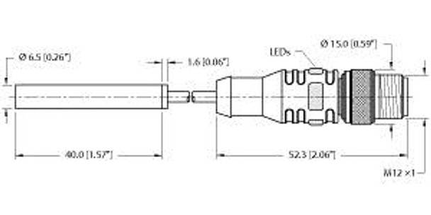 Turck Bi2U-Eh6.5-Ap6X-0.4-Rse 4T-P7X2 Inductive Sensor, uprox+