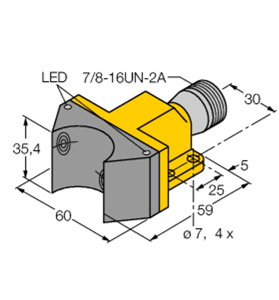 Turck Ni4-Dsu35-2Adz30X2-B1151 Inductive Sensor, For Rotary Actuators, Standard