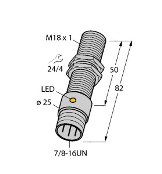 Turck Bi5-G18-Rz3X-B1331 Inductive Sensor, Standard