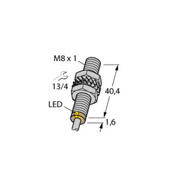 Turck Bi2-Eg08-Ag41X Inductive Sensor, With Increased Switching Distance, Standard