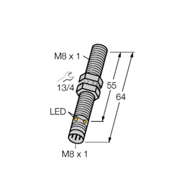 Turck Bi2-G08-Ap6X-V1131 Inductive Sensor, Standard