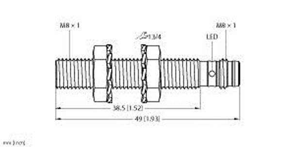 Turck Bi1.5-Eg08-Ap6X-V1131 Inductive Sensor, Standard