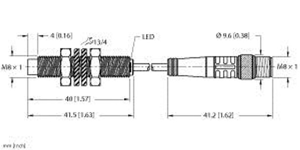 Turck Ni3-Eg08-Ap6X-0.2-Psg3M Inductive Sensor, Standard