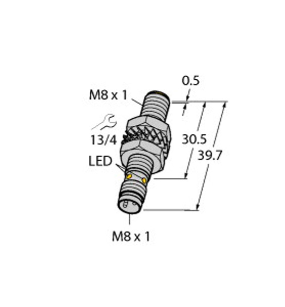 Turck Bi2-M08-Ap6X-V1131 Inductive Sensor, With Increased Switching Distance, Standard