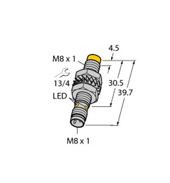 Turck Ni5-M08-Ap6X-V1131 Inductive Sensor, With Increased Switching Distance, Standard