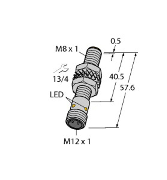 Turck Bi2-M08E-Ap6X-H1341 Inductive Sensor, With Increased Switching Distance, Standard