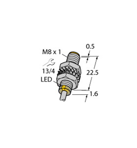 Turck Bi2-M08K-An6X Inductive Sensor, With Increased Switching Distance, Standard