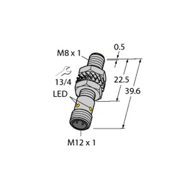 Turck Bi2-M08K-Ap6X-H1341 Inductive Sensor, With Increased Switching Distance, Standard