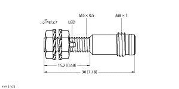 Turck Bi1-Eg05K-An6X-V1331 Inductive Sensor, Standard