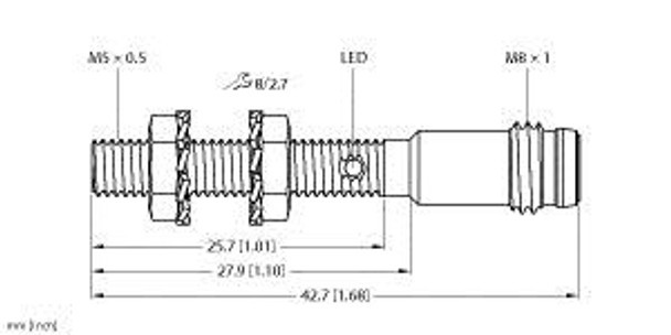 Turck Bi1-Eg05-Rn6X-V1331 Inductive Sensor, Standard