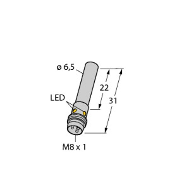 Turck Bi2-Eh6.5K-Rp6X-V1131 Inductive Sensor, With Increased Switching Distance, Standard