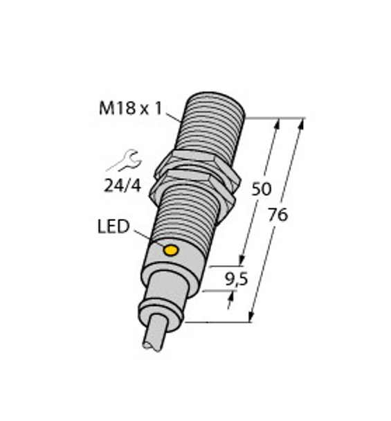 Turck Bi5-M18T-Ap6X Inductive Sensor, Standard