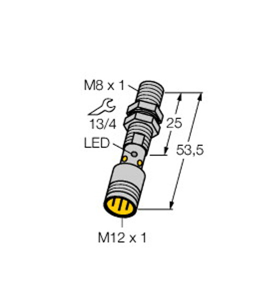 Turck Bi1.5-Eg08F-Ag6X-H1341 Inductive Sensor, Stainless Steel Front, Standard