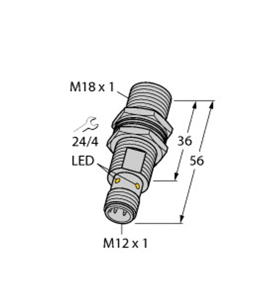 Turck Bi5-Eg18F-Ap6X-H1141 Inductive Sensor, Stainless Steel Front, Standard