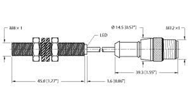 Turck Bi3-Egt08Fe-An6X-0.5-Rs4T Inductive Sensor, Stainless Steel Front, Standard