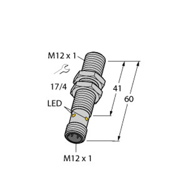 Turck Bi6-Eg12Fe-An6X-H1141 Inductive Sensor, Stainless Steel Front, Standard